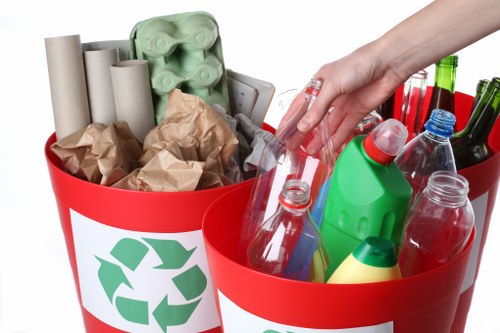 Customer service representative assisting with waste removal